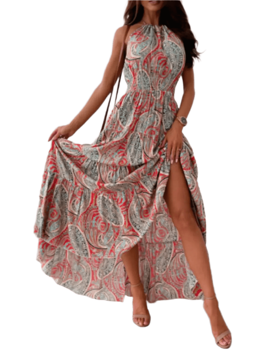 Boho Charm Halter Maxi Dress - Image 5