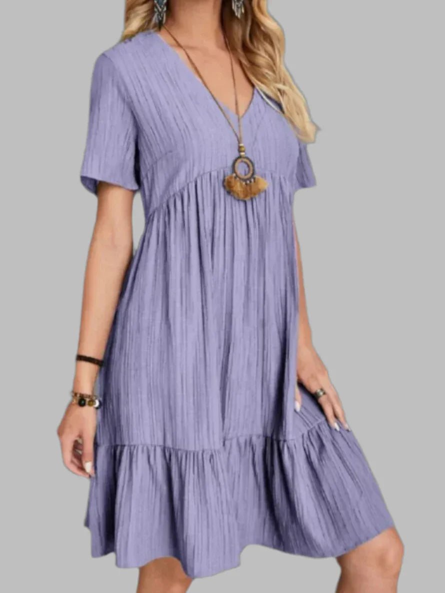Short Sleeve Knee-Length Boho Dress Full Size Plus Size - Image 10